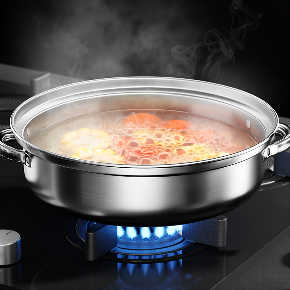 Stainless Steel Soup Steamer with Multiple Layers in Silver