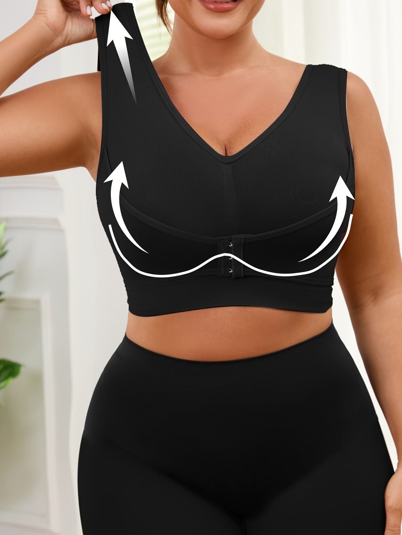 Бюстгальтер для женщин больших размеров для спорта с легким весом и передней застежкой на пуговицы для йоги и тренировок