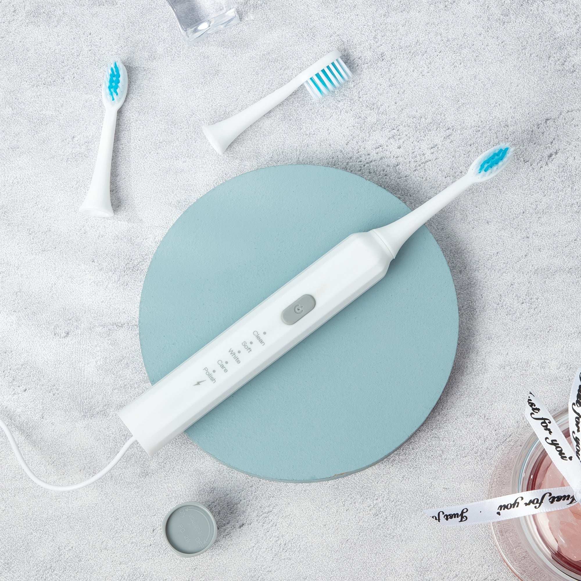 Rechargeable Electric Toothbrush with 7 Brush Heads, Soft Bristles for Home Use