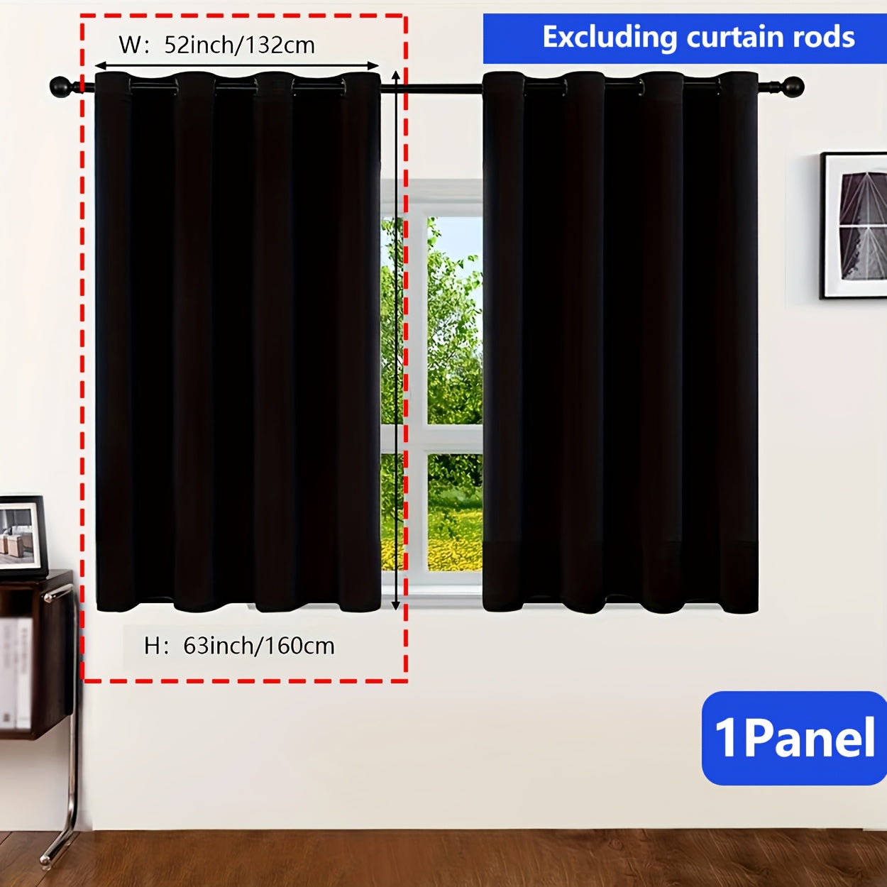 Blackout Curtain Thick Grommet Top Energy-Efficient Light-Blocking Polyester for Living Room Bedroom Balcony