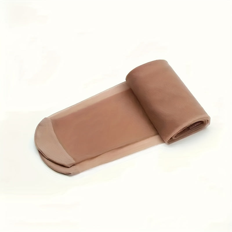 Women's Plus Size High-Waist Pantyhose Solid Color Control Top Ultra-Soft Durable Nylon Polyester