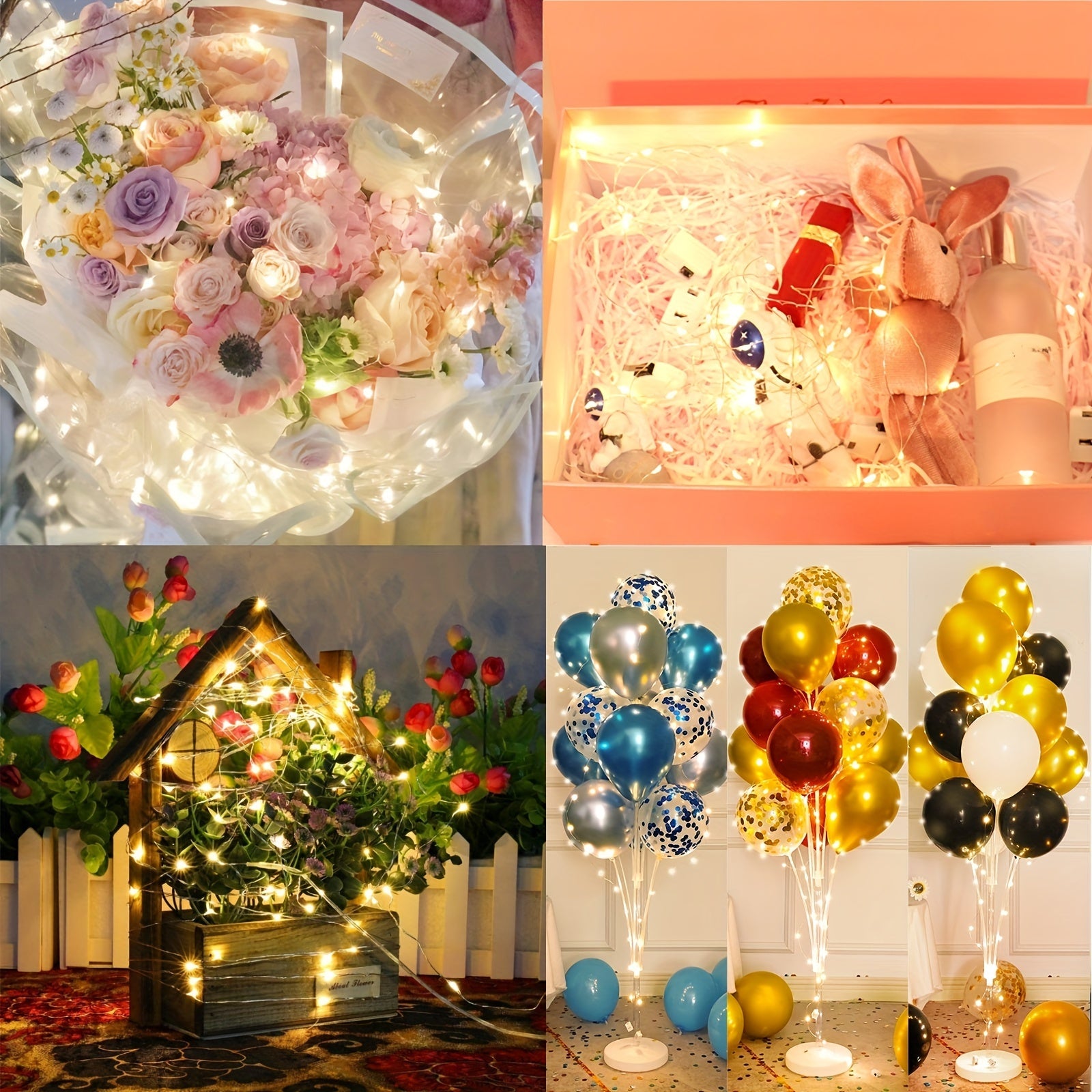 Luces de cadena LED paquete de 10 para decoración interior de 99cm a 300cm con 10-30 LEDs