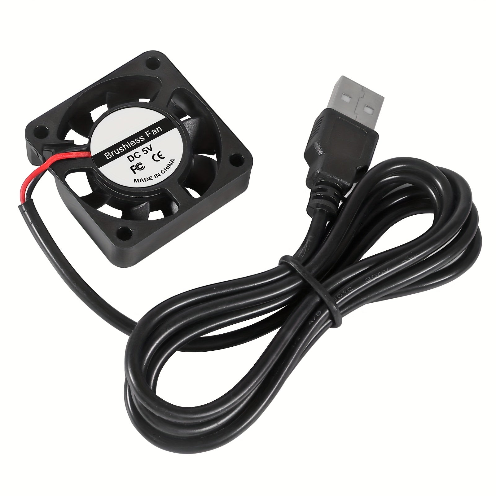 Set of 2 40mm x 10mm USB Brushless Cooling Fans Black Red White Wires