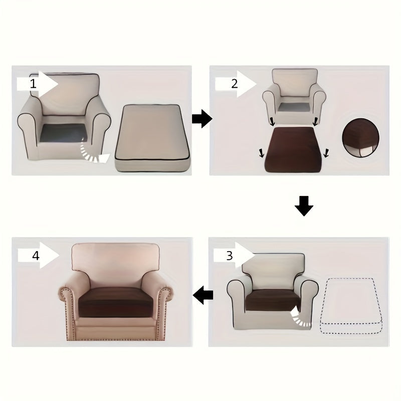 Waterproof Sofa Cover with Large Leaf Jacquard Design All-Season Dust Spill Protection Durable Washable