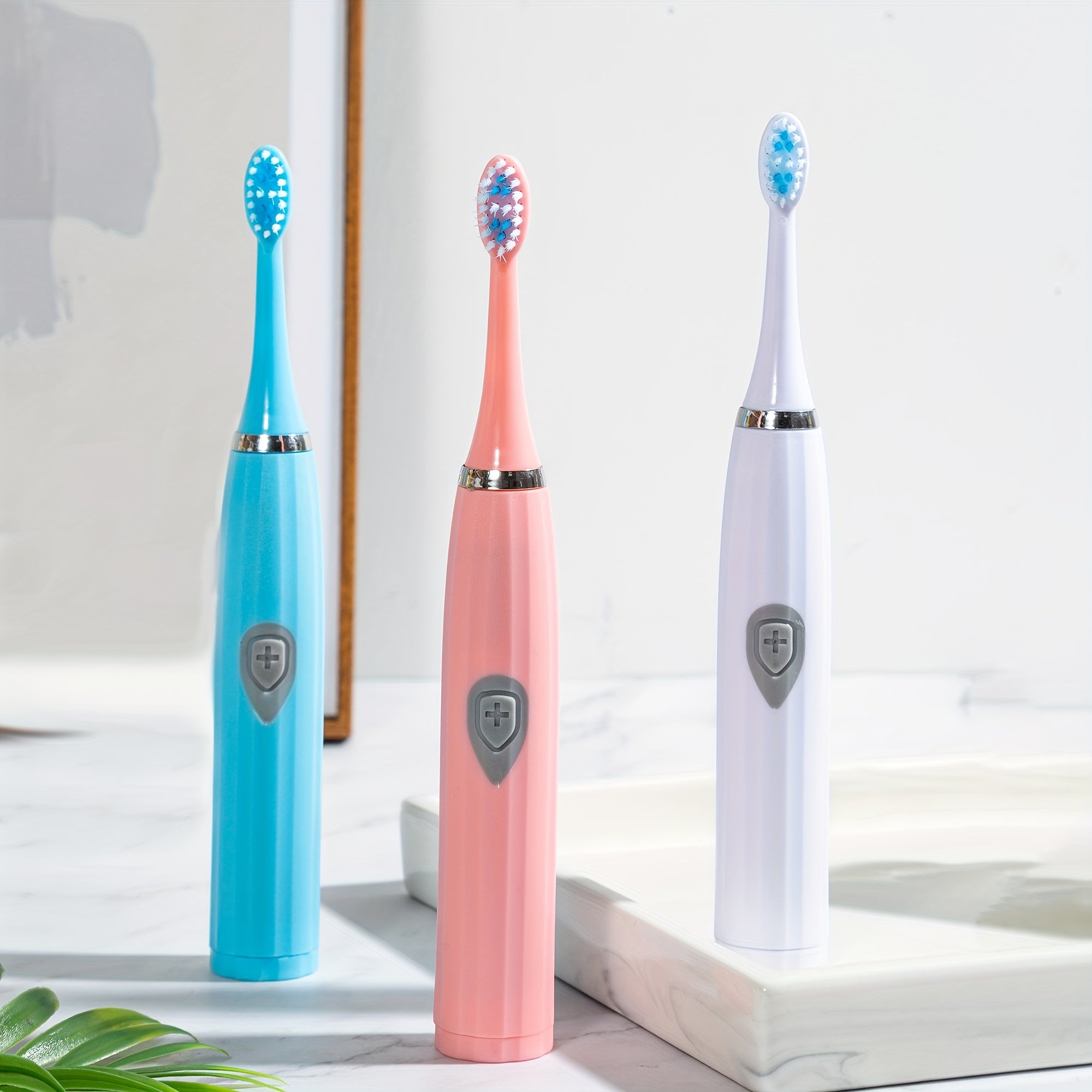 Electric Toothbrush for Adults with Soft Bristle Head Portable Battery Powered