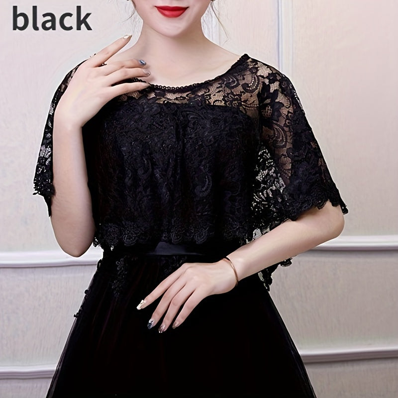 Bridal Lace Shawl Polyester Cape for Wedding Gowns and Special Occasions