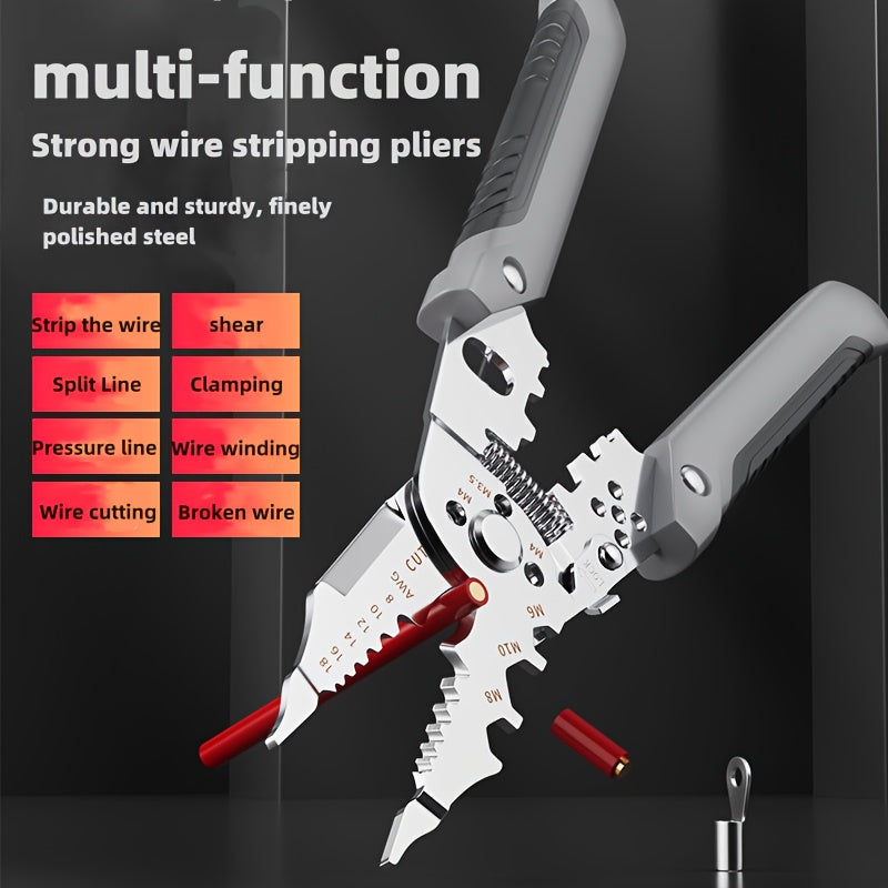 Multifunctional Wire Stripper Pliers for Electricians with Cutting Peeling and Wrapping Features