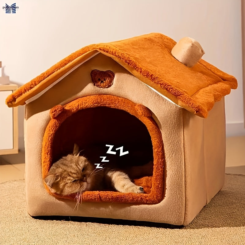 Washable Warm Pet House for Cats and Small Dogs, Detachable, Cozy, Comfortable