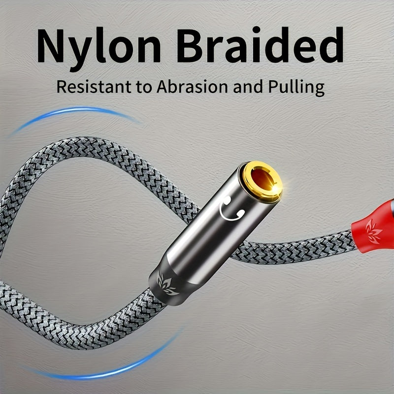 Premium Lossless Audio Cable 3.5mm to Dual RCA Adapter for Smartphone TV Home Theater