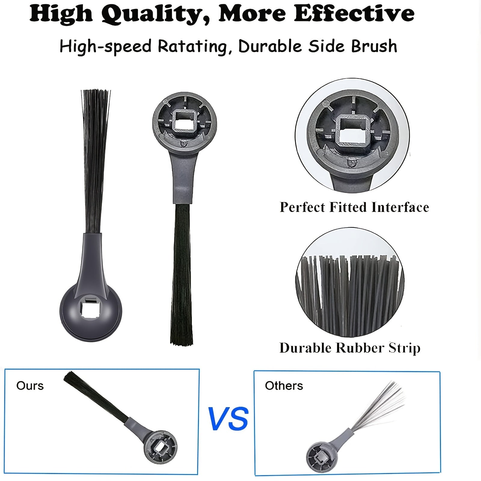 Replacement Side Brush Parts for Robot Vacuum Cleaner, 3/6 Pieces