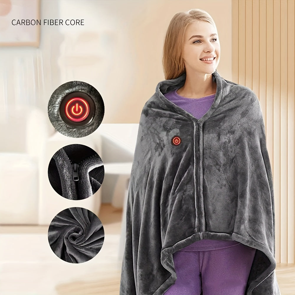 Electric Heated Shawl Wrap Flannel USB Powered with Timer and 3 Temperatures