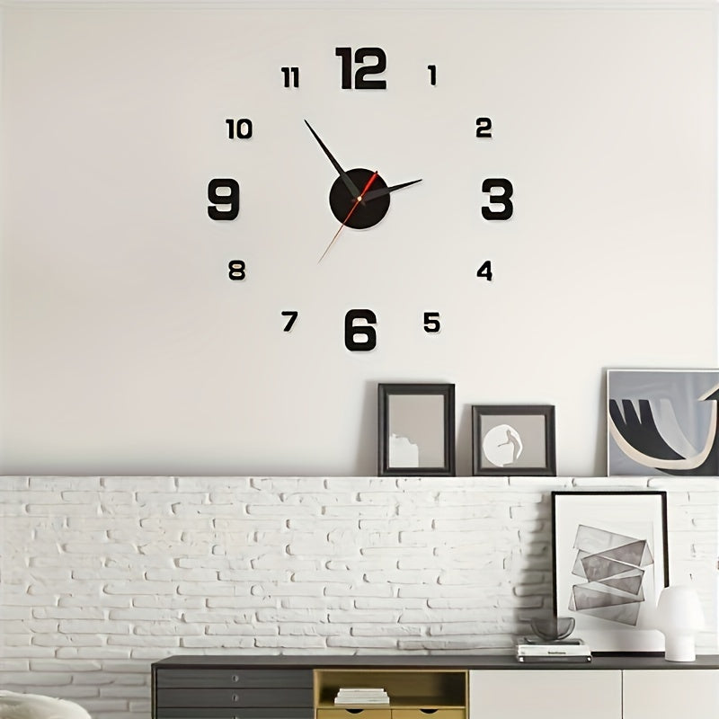 Modern 3D Digital Wall Clock Acrylic Luminous Large Display for Living Room and Bedroom