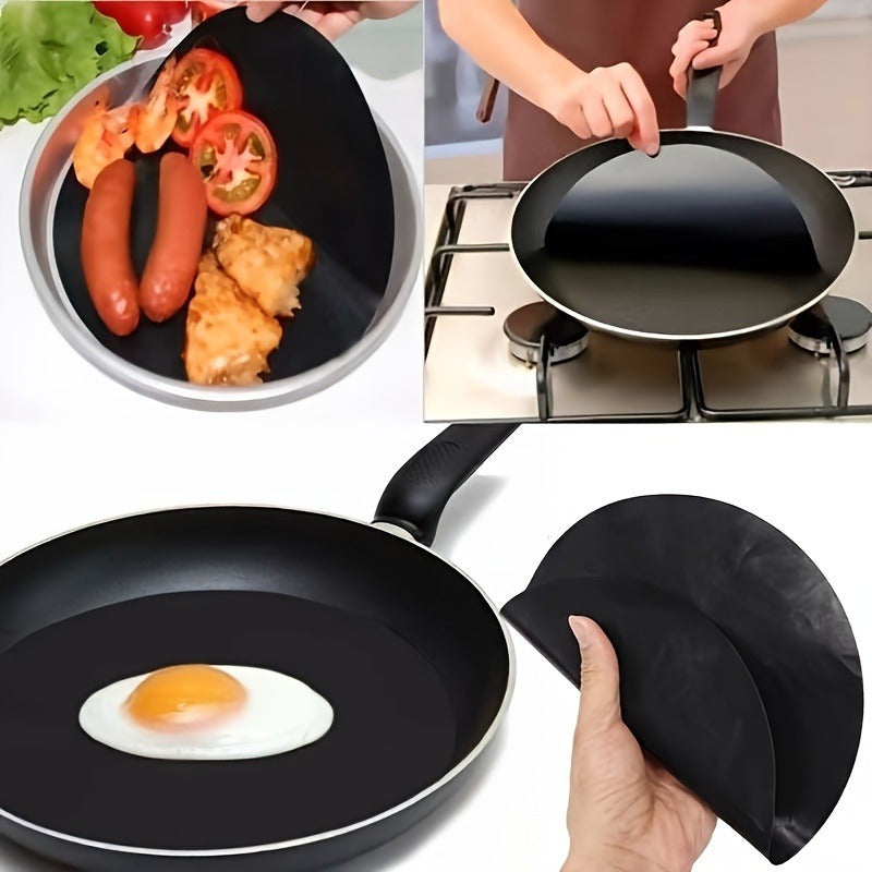 Set of 5 Non-Stick PTFE BBQ Grill and Frying Pan Mats Heat Resistant Circular
