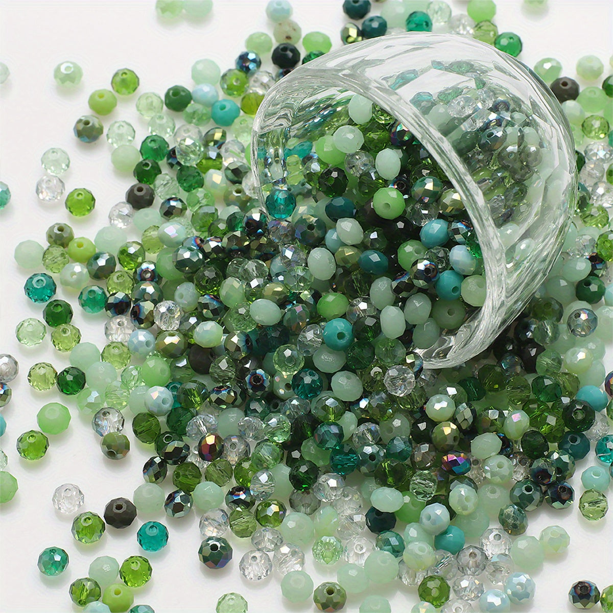 500 piezas de cuentas de vidrio plano de 3 mm de colores mezclados para hacer joyería y arte de uñas