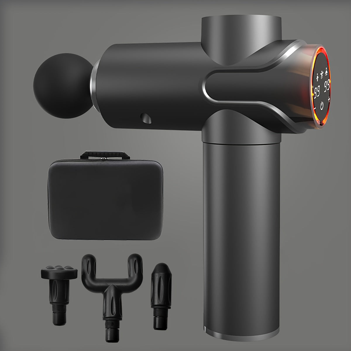 LCD Professional Fitness Massager bir nechta almashtirish boshliqlari bilan, USB orqali zaryadlanadigan va portativ. Ideal sovg'a tanlovi.