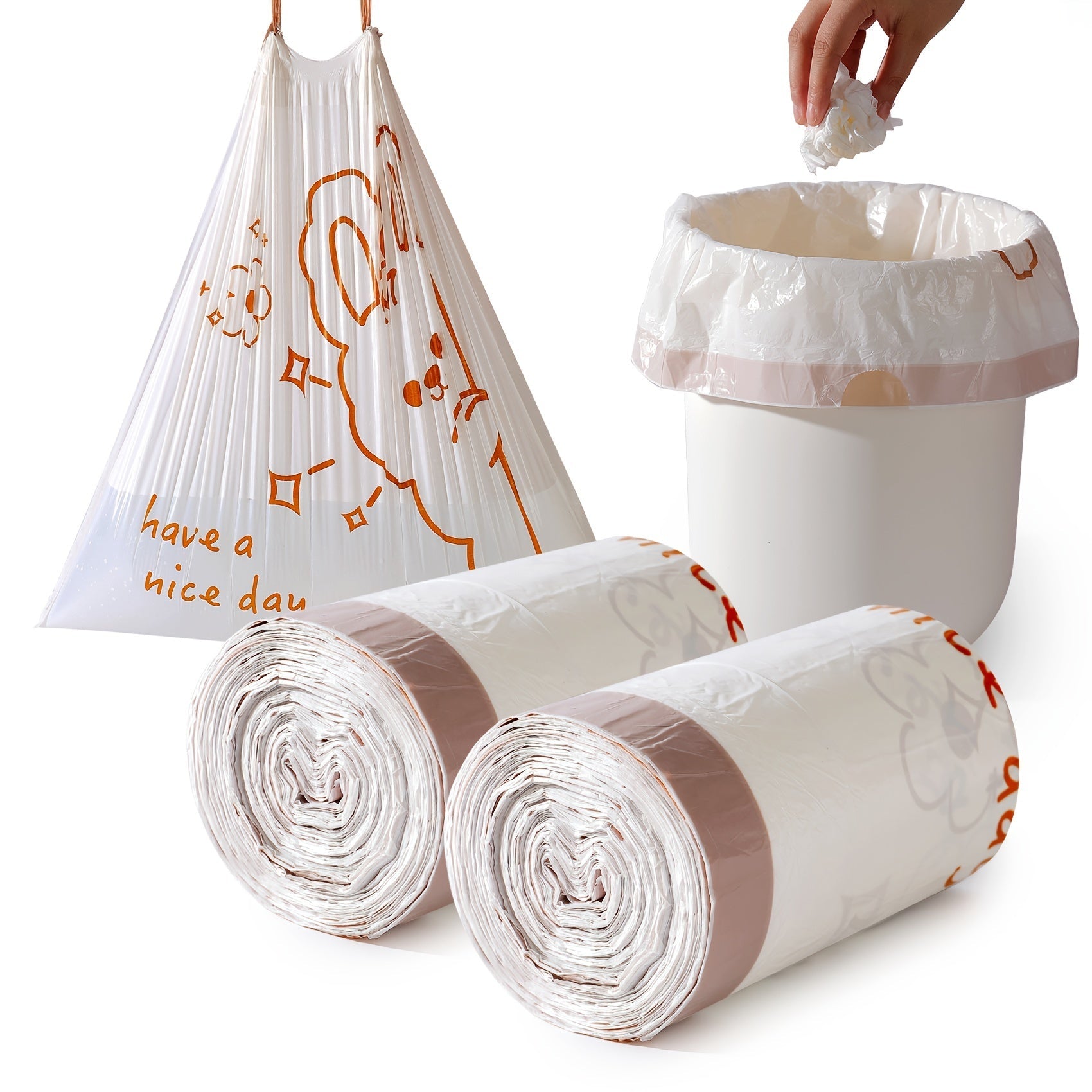 Mustahkam 13-gallonli tortma ipli axlat qoplari - yirtilishga chidamli, o'z-o'zidan muhrlanadigan yuqori qismi, turli xonalar va ochiq joylar uchun keng plastik chiqindi qoplari - uy uchun qulay tozalash yechimi