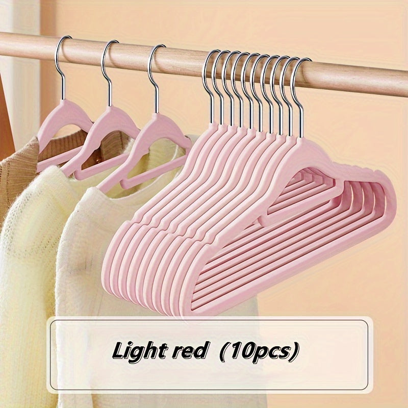 10 ta Samt Qoplamali Osma Qulflar To'plami, Sirpanmaydigan Flock Dizayni, 360° Aylanuvchi Qulflar, Qora Rang, Ko'ylaklar, Shimlar va Boshqalar uchun Joyni Tejaydigan Kiyim Tashkiliy Qulflar