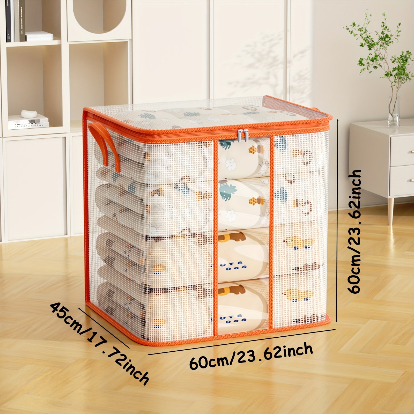 Durable PVC Storage Bag with Handles and Zipper for Clothing Toys and Laundry