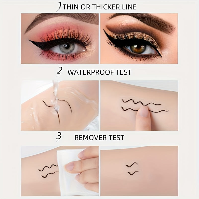 Black Liquid Eyeliner Pen for Women Waterproof Smudge-Proof Long-Lasting