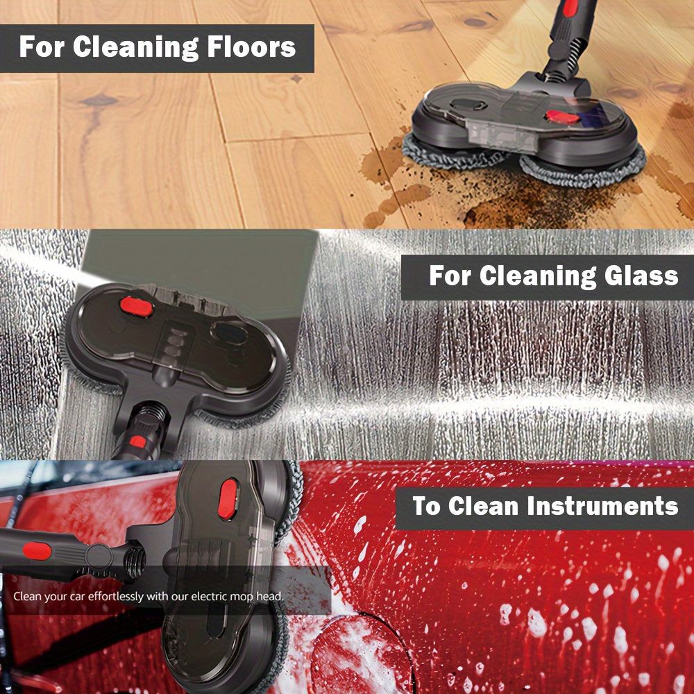 Dyson bilan mos keladigan elektr mopu boshqichi, olib tashlanadigan suv tanki bilan, 6 ta mato kiritilgan, yog'och, plitka va shisha tozalash uchun. Qo'ltiq yoki tayoq yo'q.