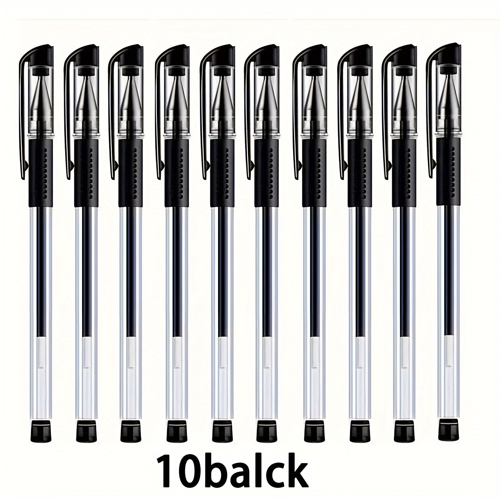 24 Ergonomic Glossy Gel Pens Set 0.5mm Fine Tip Black Blue Red for School Office