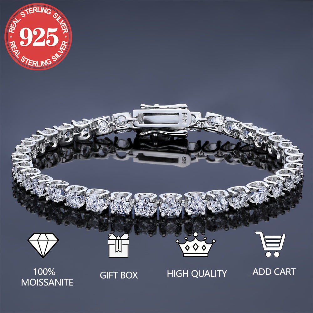 Women’s Hip Hop Style Jewelry Bracelet with Moissanite and Gift Box