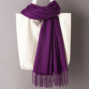 Lightweight Solid Color Scarf with Soft Tassels for Casual Outdoor Sun Protection