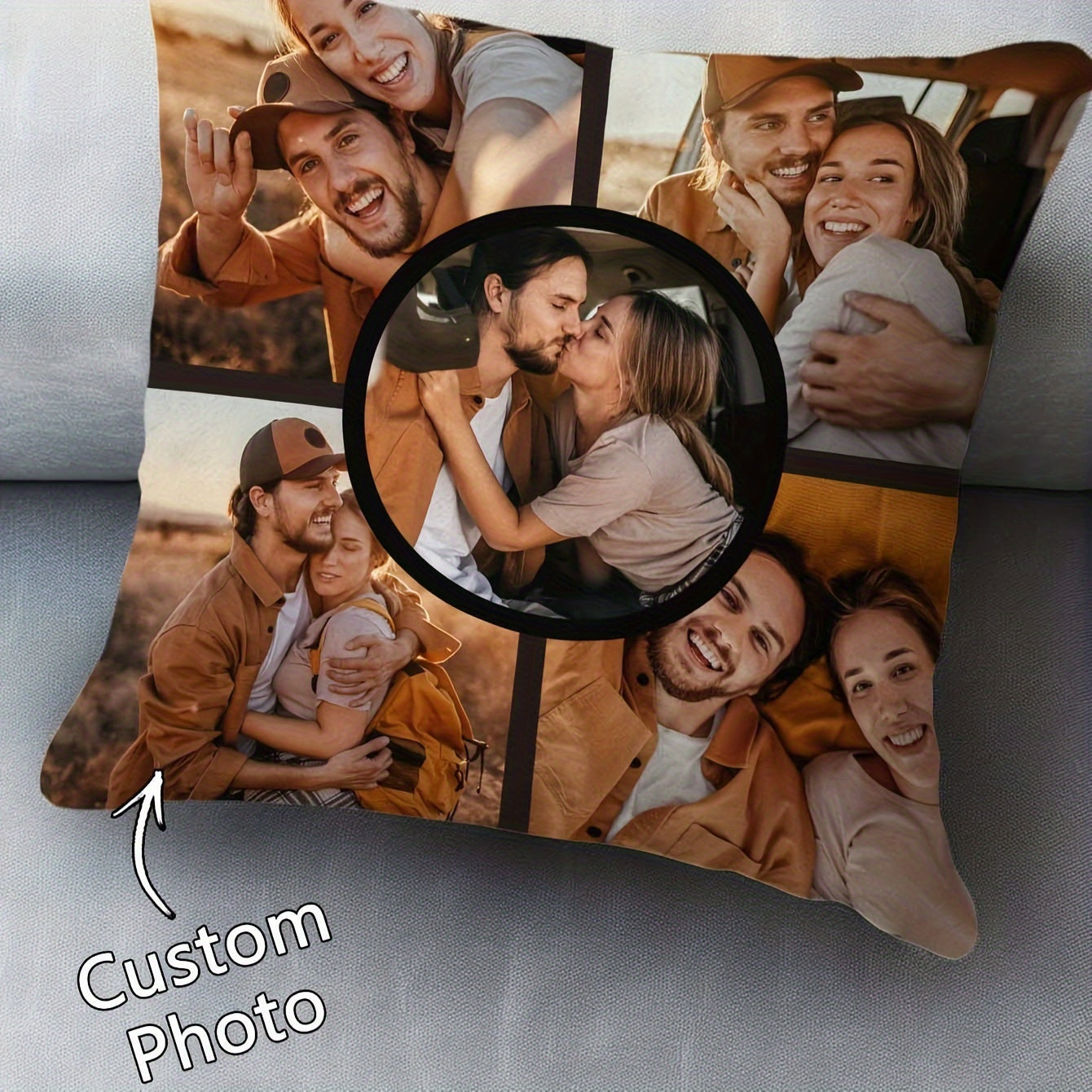 Customized Photo Pillow Cover 45.72cm Plush Fabric for Living Room Bedroom Decor