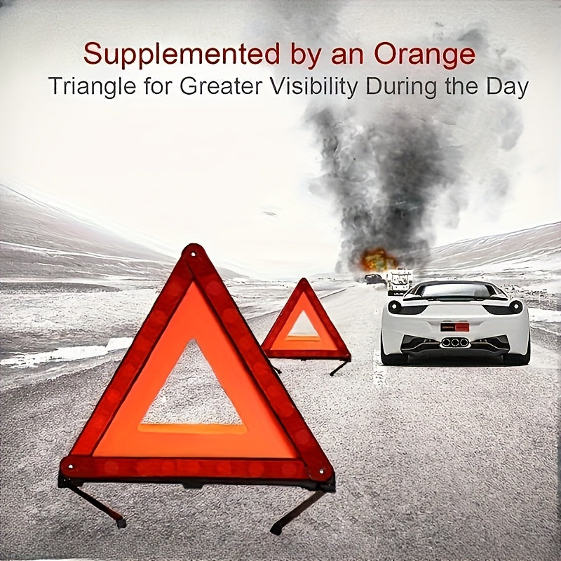 Red Foldable Car Triangle Warning Sign - Emergency Safety Device