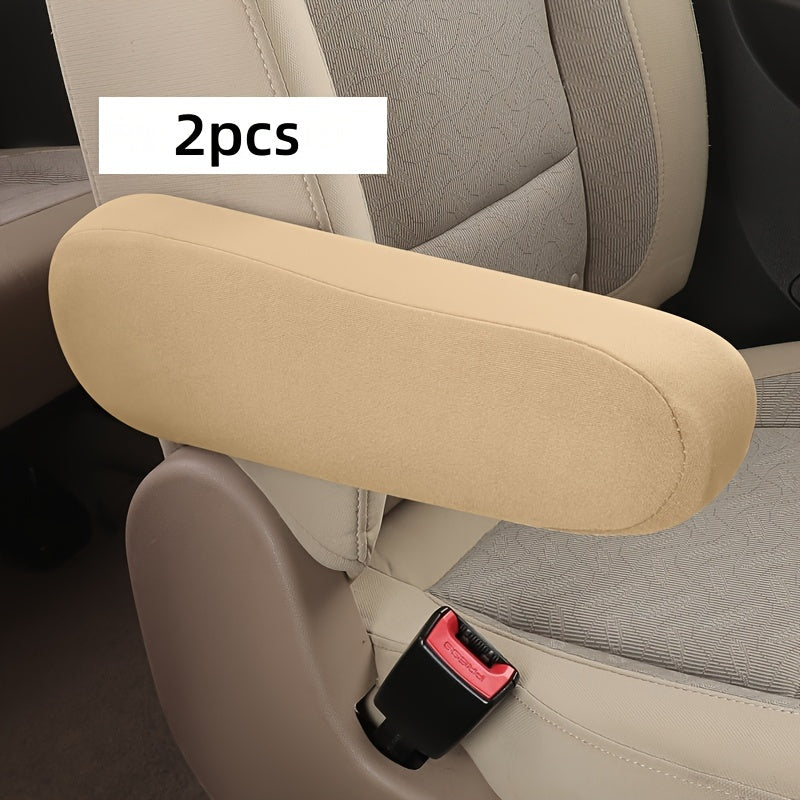2pcs Elastic Polyester Car Seat Armrest Covers Washable Protective Sleeves