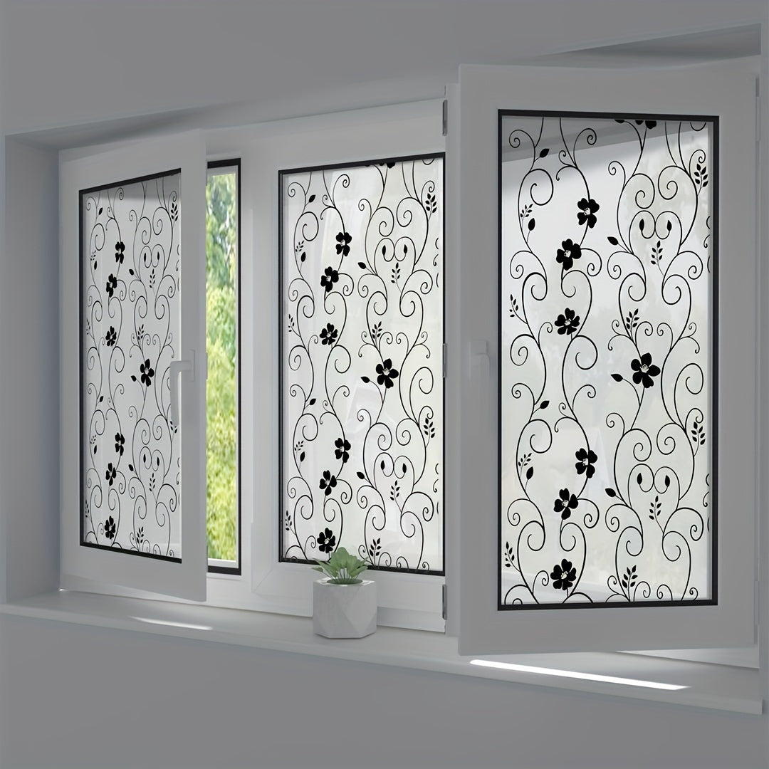 O'z-o'zidan yopishadigan dekorativ deraza stikerlari maxfiylik va ta'mirlash uchun, oshxona, hammom, sirg'aluvchi eshiklar va do'kon shisha eshiklari uchun ideal.