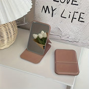 Портативное ручное зеркало для женщин, компактное складное зеркало для макияжа, стильный дорожный аксессуар