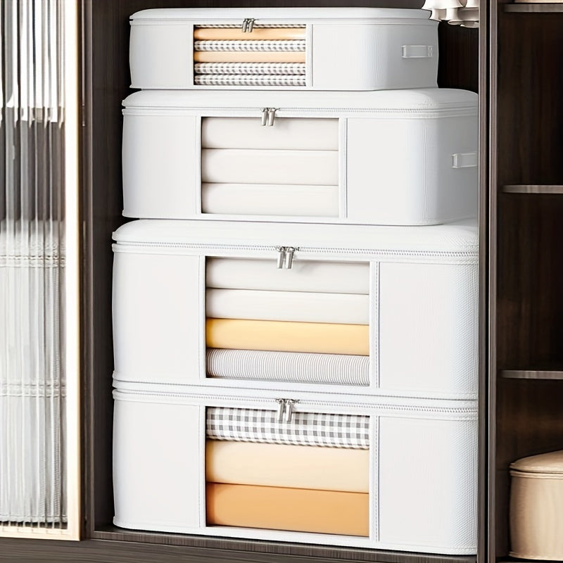 Bolsa de almacenamiento con asas para ropa, mantas y juguetes, duradera, contenedor ahorrador de espacio