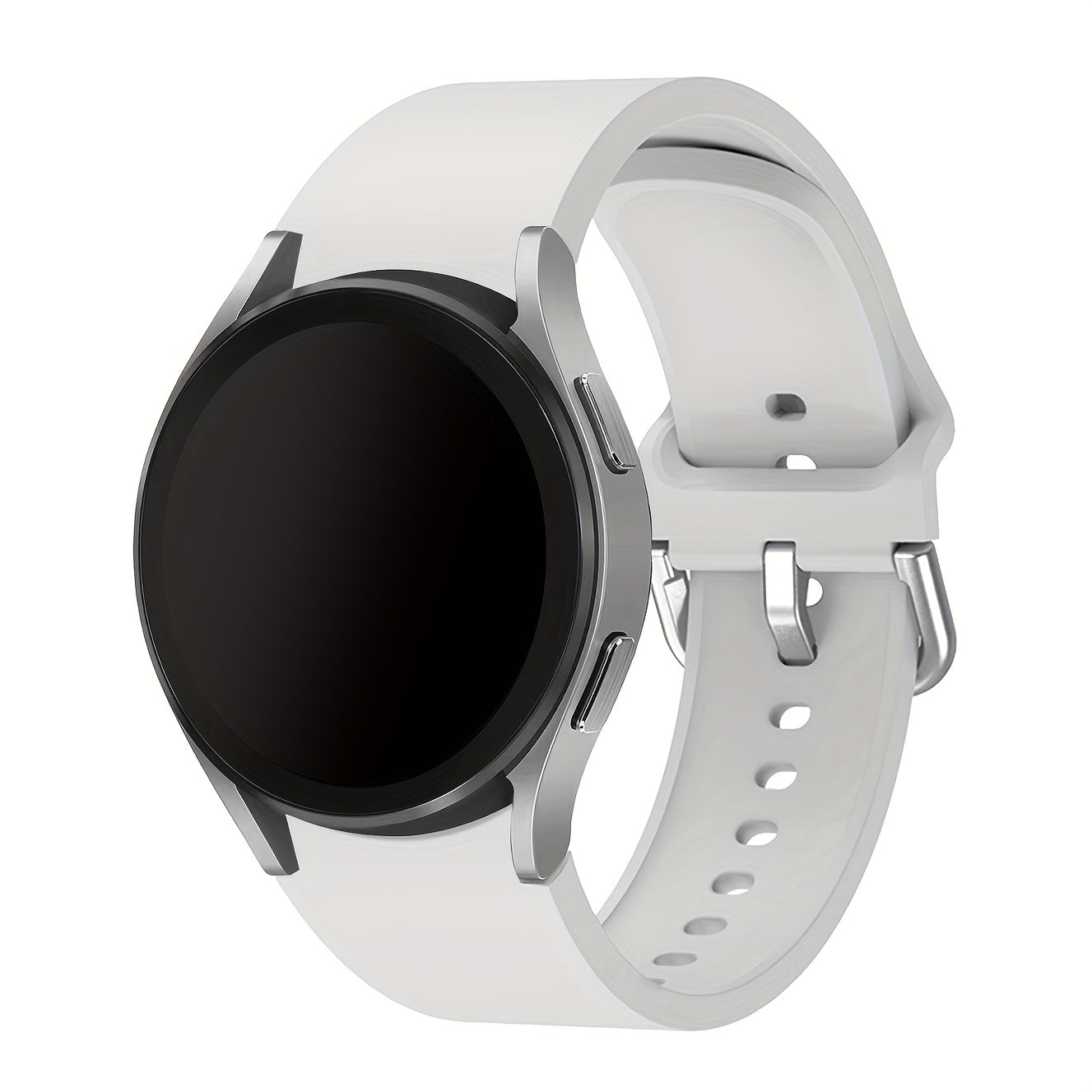 Непрерывный мягкий силиконовый водонепроницаемый ремешок для часов, совместимый с Samsung Galaxy Watch 7/6/5/4. Доступен в розовом, желтом и розовом золоте с застежкой из нержавеющей стали. Удобная посадка для мужчин и