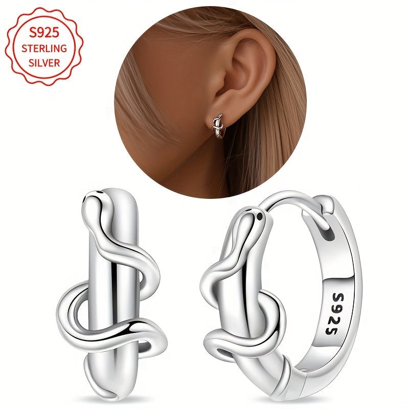 Sterling Silver Snake Earrings for Women 4g Jewelry Gift Party Wear