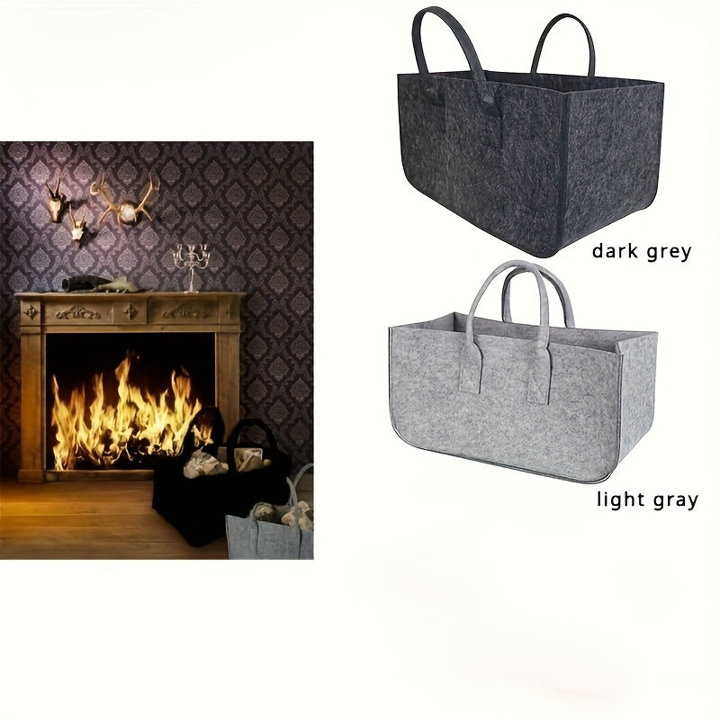 Extra-Large Firewood Carrier Bag with Dual Handles, Durable Felt, Portable