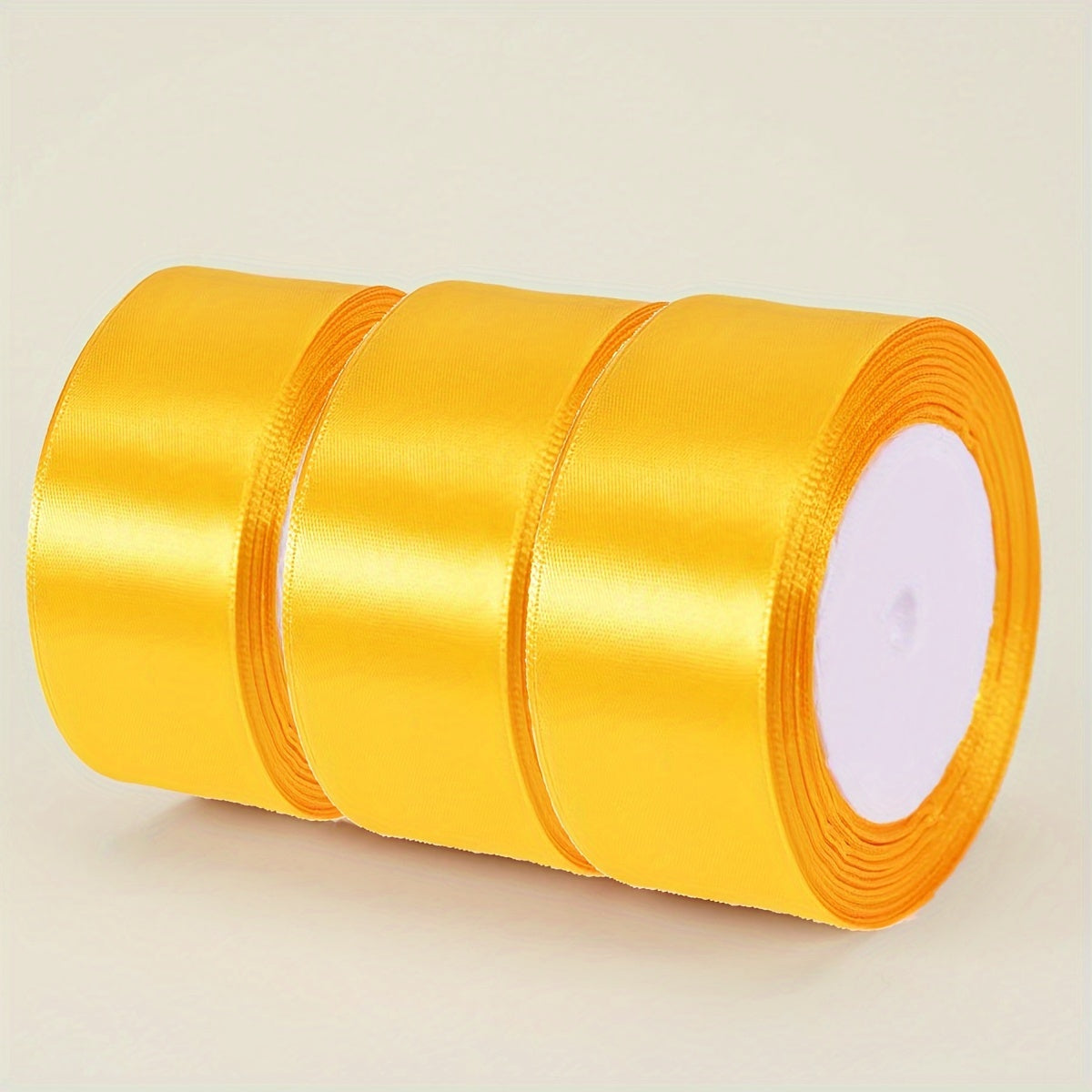 Satin Ribbon Pack 3 Pieces 4cm Wide 22m Long for Wedding Cake Decoration and DIY Crafts