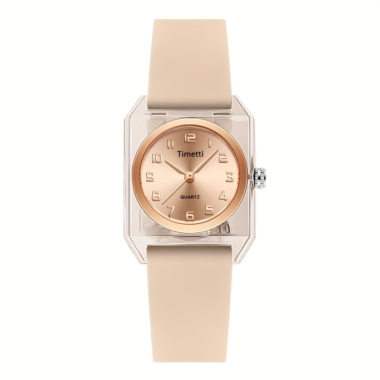 Women's Quartz Watch Vintage Square Dial Silicone Band Easy to Read