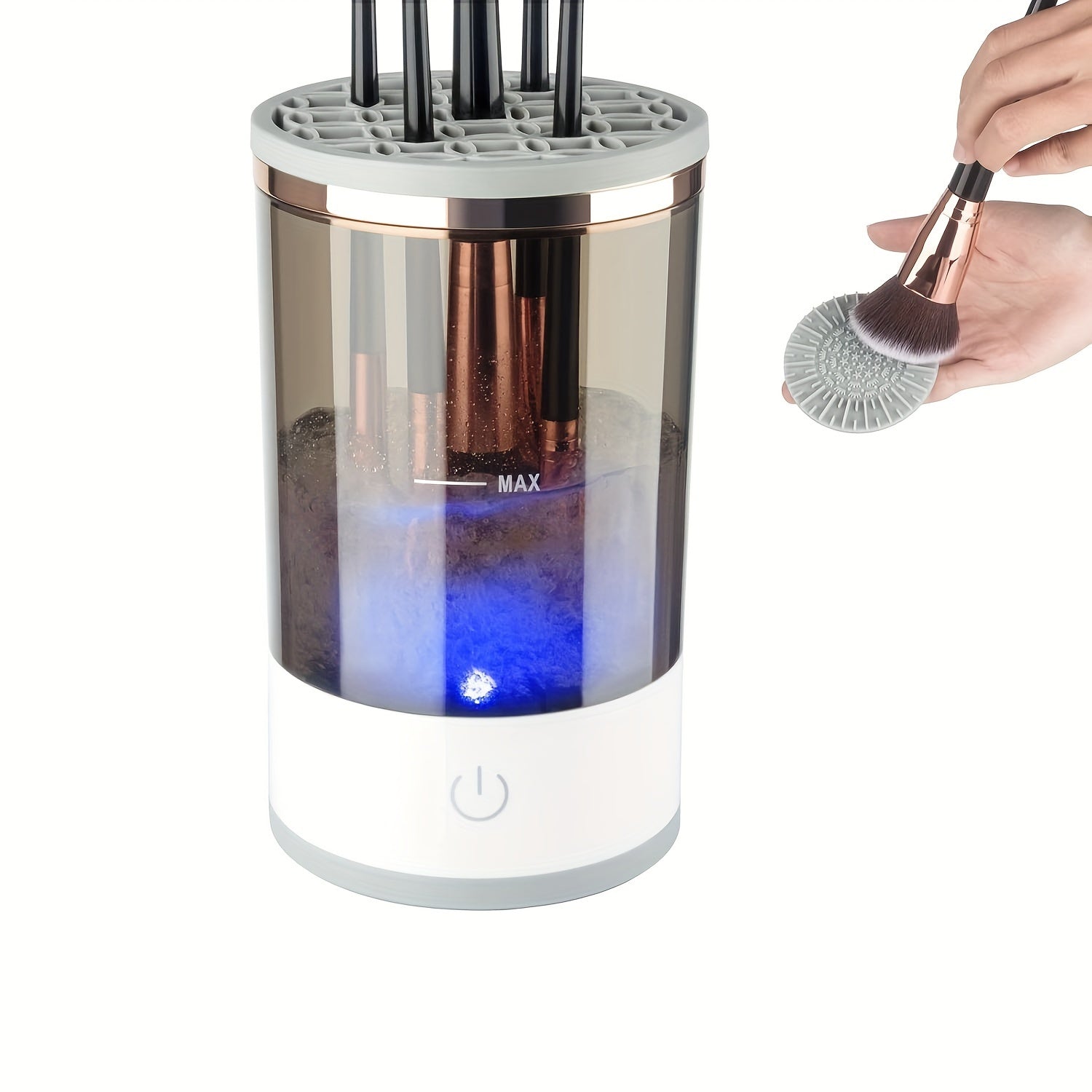 Electric Makeup Brush Cleaner USB Automatic Deep Clean Multi-Size Compatibility Visual Water Tank