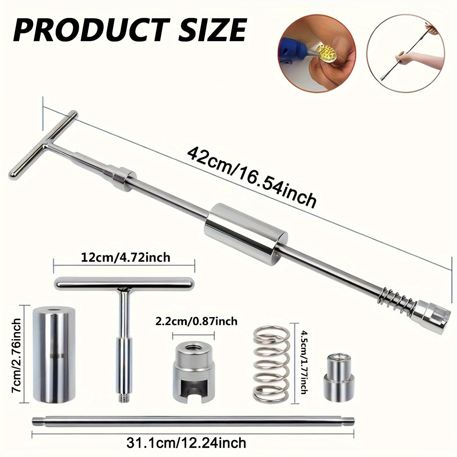 97-Piece Dent Repair Kit for Paint-Free Removal of Small Dents and Hail Damage with 2-in-1 Design and EU Plug