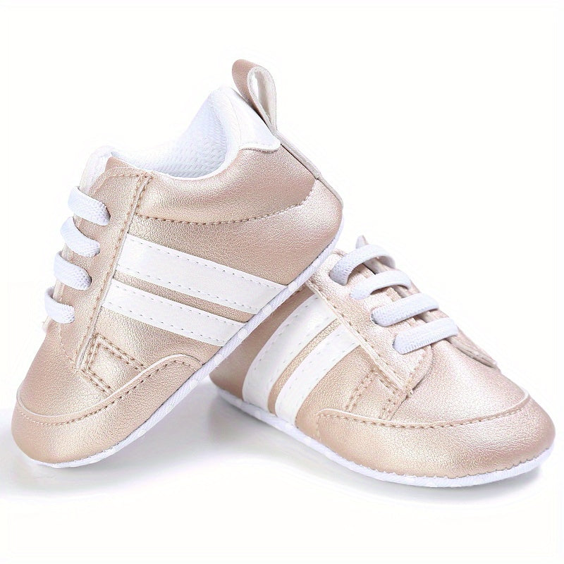 Infant Soft Bottom Stripes Light-Up Sports Shoes for Newborns Spring Fall