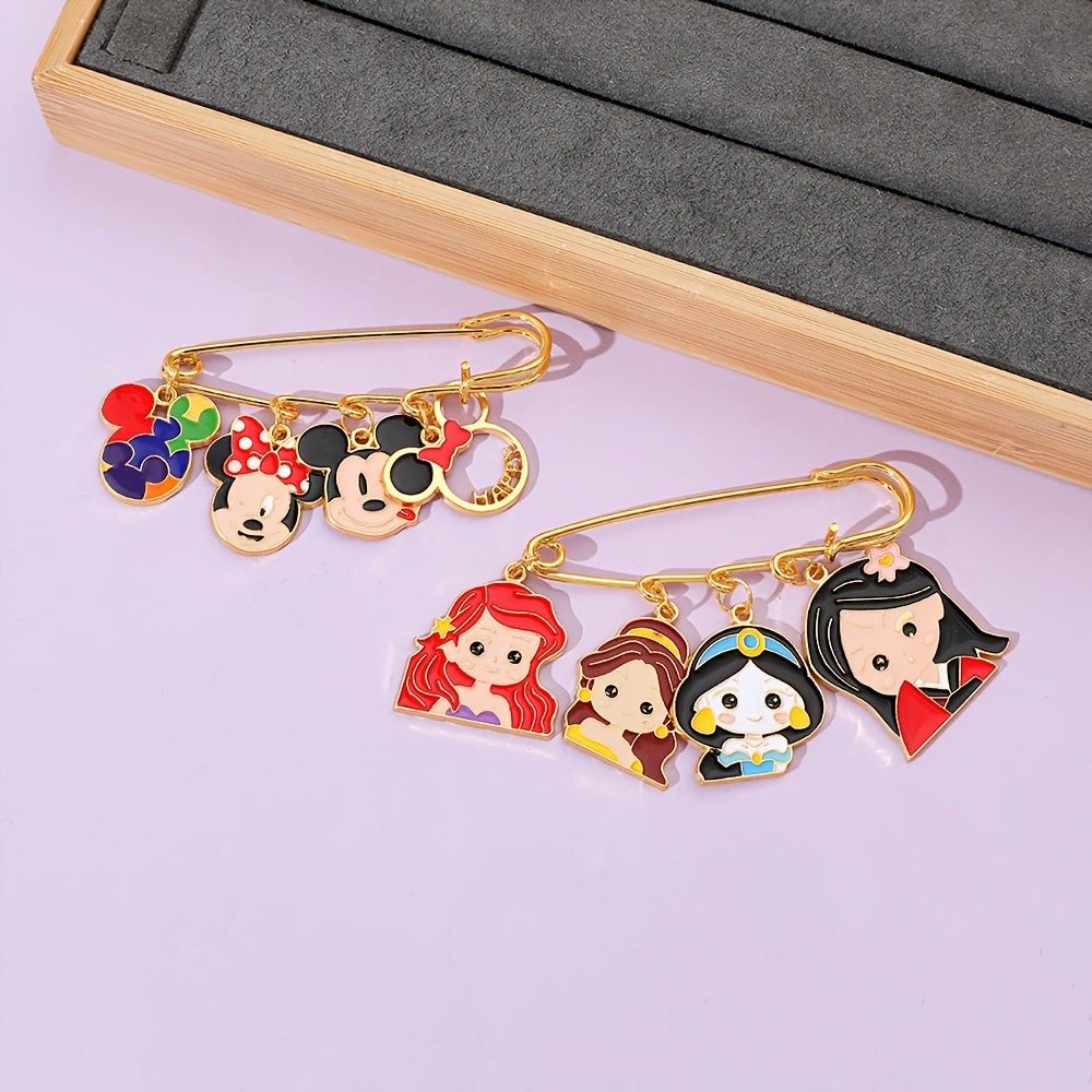 Set of Three Mickey Mouse Enamel Pins Cartoon Animal Brooches for Backpacks and Clothing