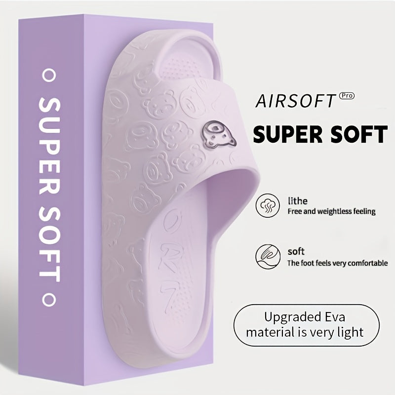 Unisex EVA Non-Slip Sandals Minimalist Striped Design for Home Beach