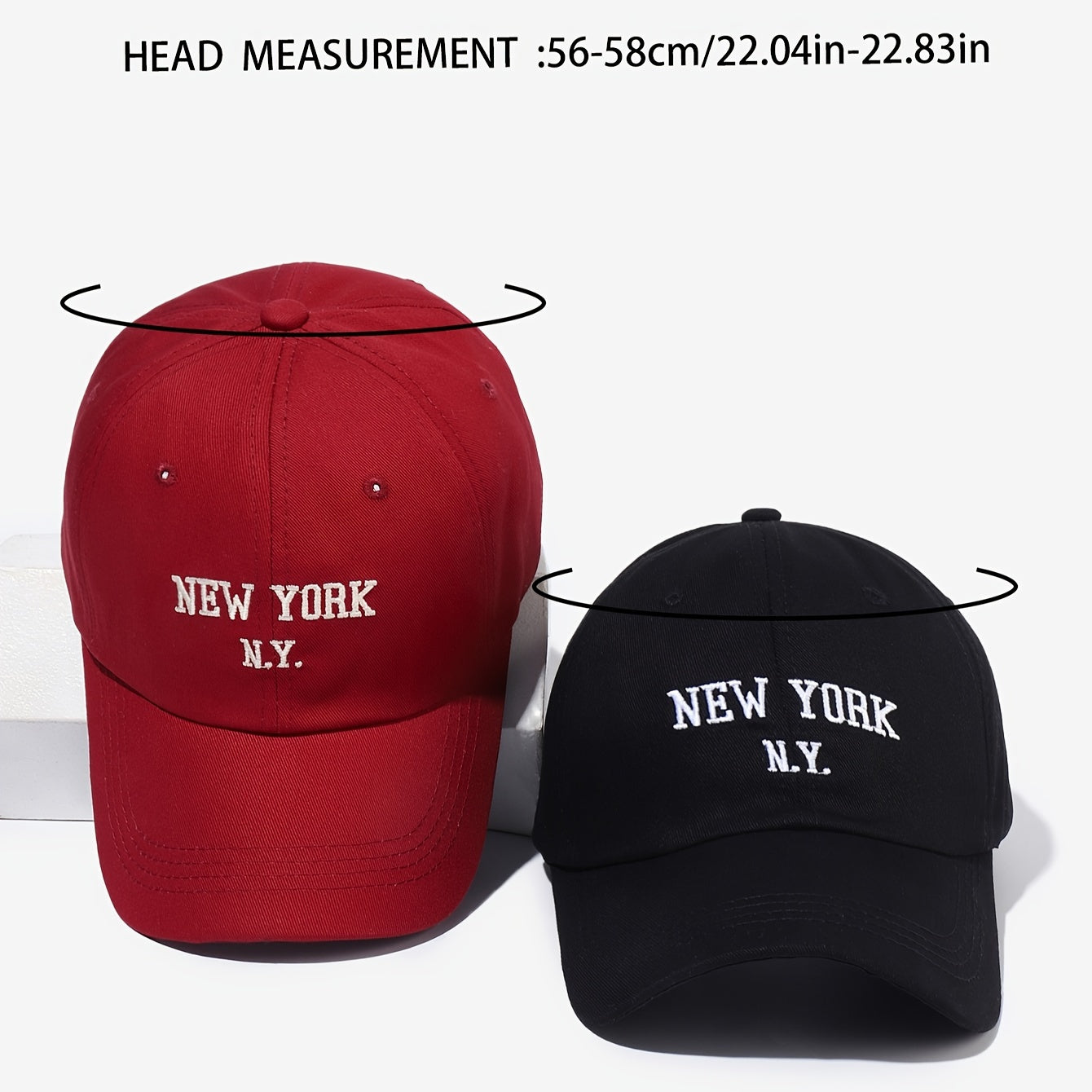 2 dona YANGI YORK N.Y. tikilgan beysbol shlyapa to'plami, ochiq havoda dam olish ta'tillari uchun mukammal