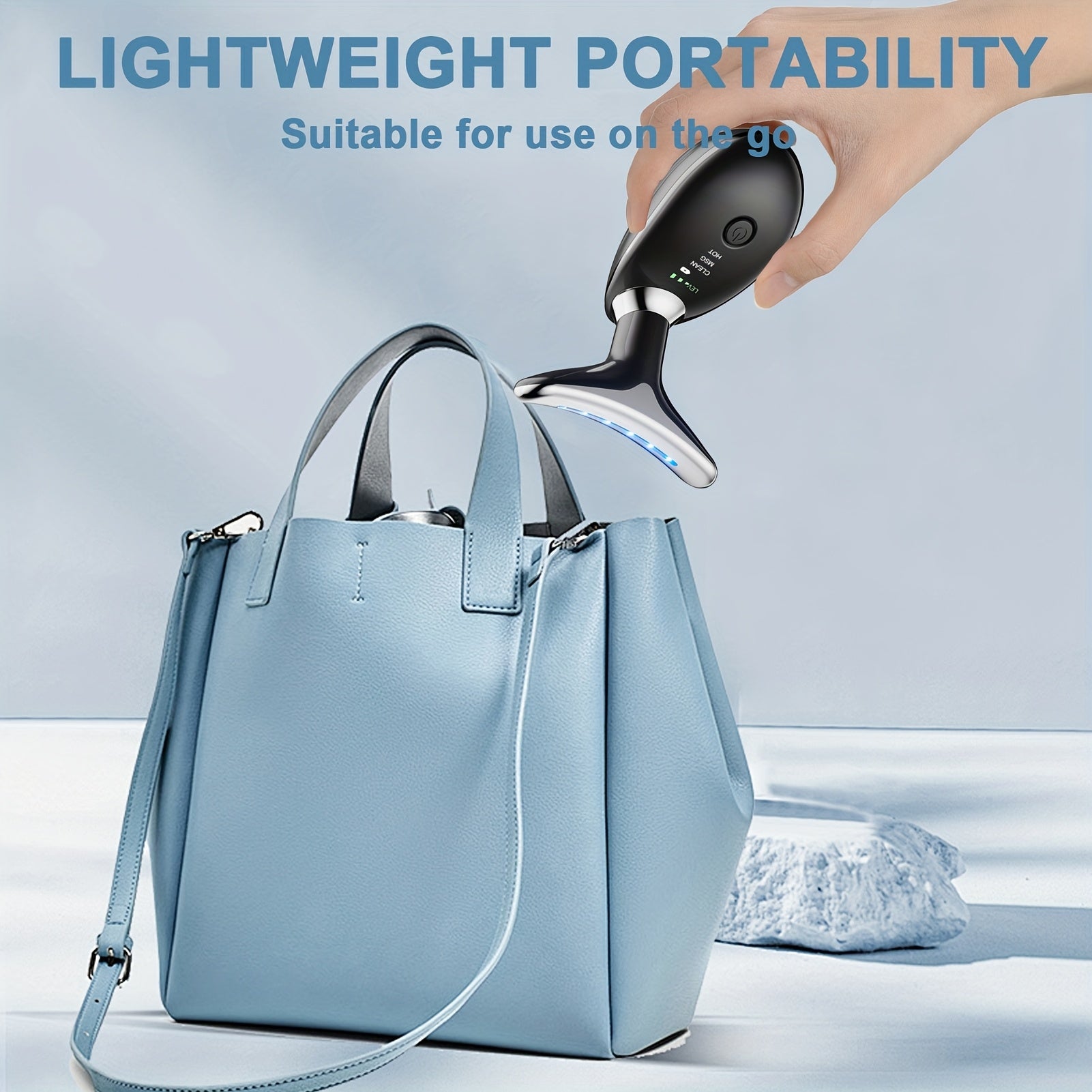 Qayta zaryadlanadigan vibratsiyali yuz va bo'yin massajeri, isitish funksiyasi bilan - uyda foydalanish uchun ixcham, ko'chma teri parvarishi qurilmasi, ayollar uchun ideal go'zallik sovg'asi.