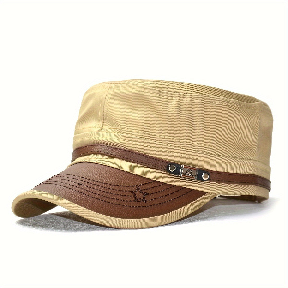 Gorra plana de mezcla de algodón para hombre con visera curva para protección solar en verano