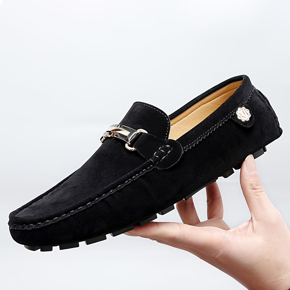 Men's Leather Slip-On Loafers Moccasins Flat Shoes Anti-skid Durable