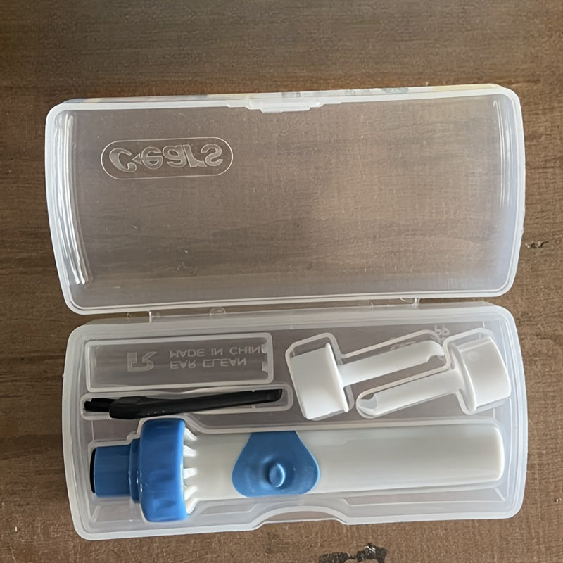 Портативное электрическое устройство для удаления ушной серы с мягким наконечником и всасывающим устройством, работащее на батарейках