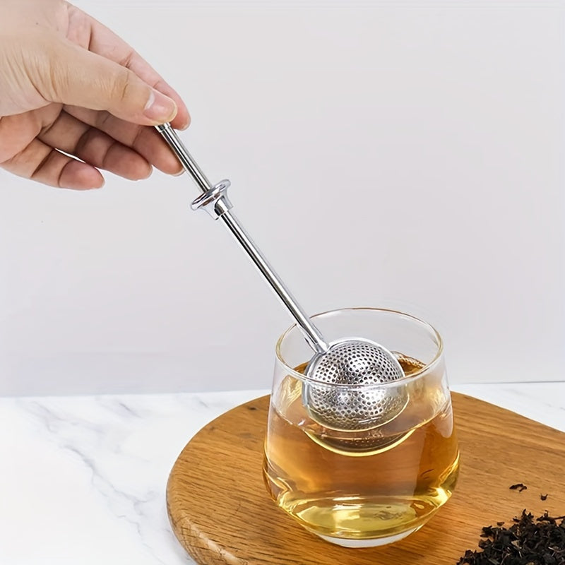 Telescopic Round Ball Tea Infuser Stainless Steel Loose Leaf Tea Strainer Long Handle