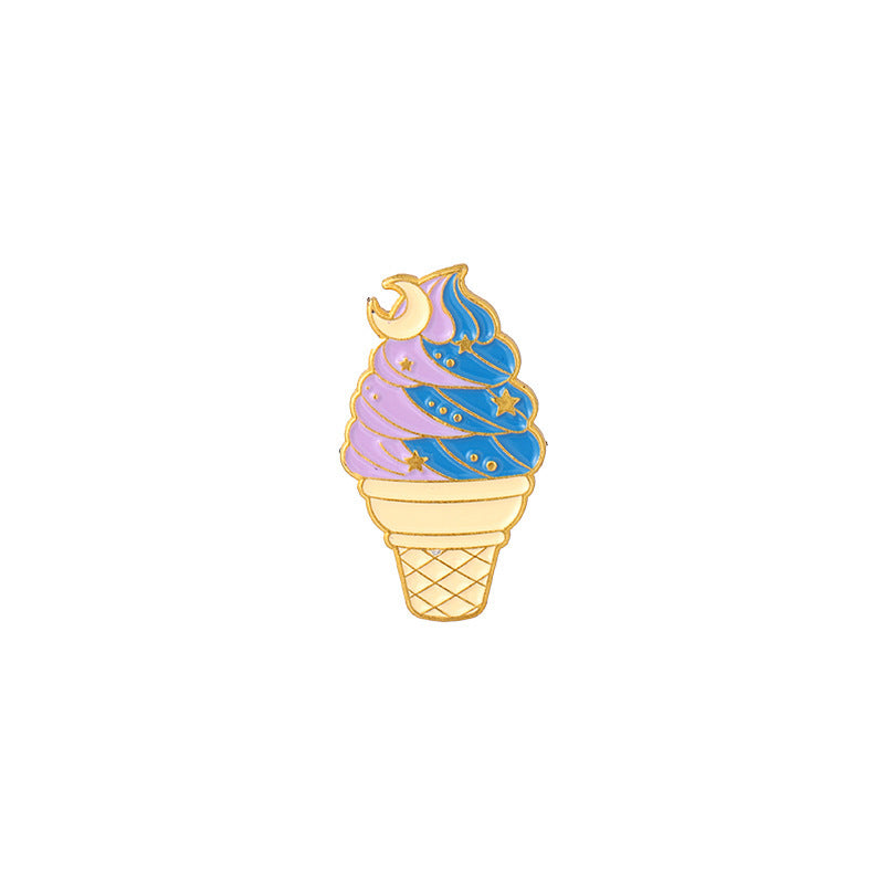 Ice Cream Cone Shape Alloy Brooch Cartoon Jewelry Cute Accessory